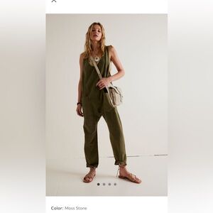 Free People High Roller Jumpsuit  XS in moss stone (khaki green)